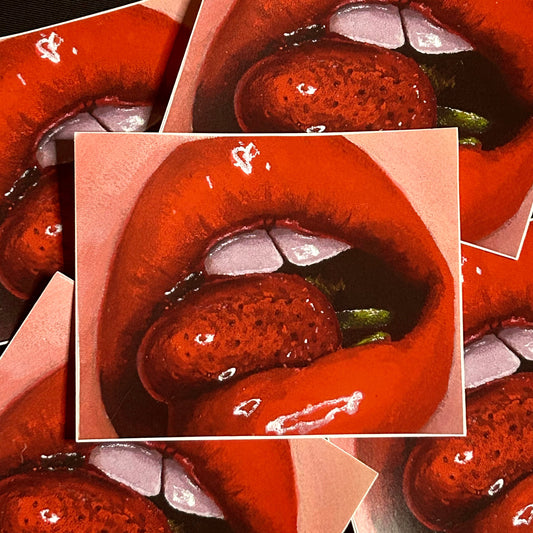 'Strawberry Lip' Sticker