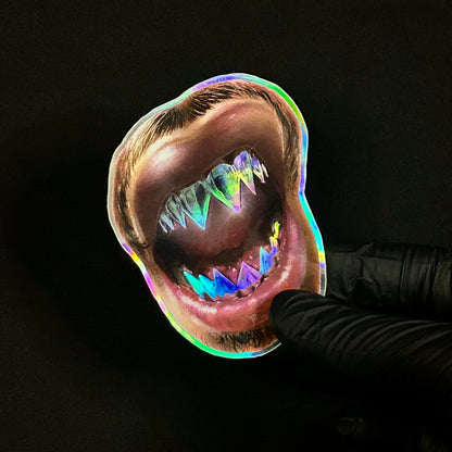 'Shark Grillz' Holographic Sticker