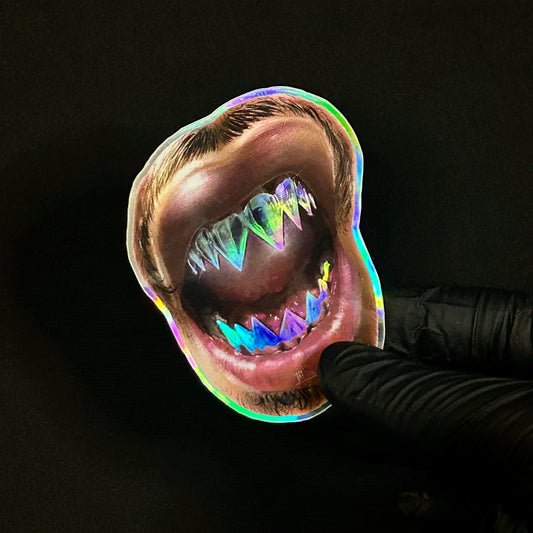 'Shark Grillz' Holographic Sticker
